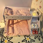 棉花娃娃的房间枕头床垫套装，单人双人娃床芭比娃娃15cm20厘米屋子