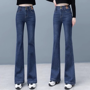 微喇牛仔裤女2024年高个子，高腰显瘦喇叭修身长，裤子咖色马蹄裤
