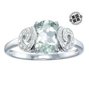 virjewels纯银绿色紫水晶戒指，(1.70ct)-银美国奥莱直