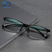 TR90半框商务男近视眼镜变色防蓝光无鼻托防过敏方弹性女成品框架