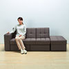 沙发床两用折叠多功能日式布艺，沙发小户型组合可拆洗布艺-咖啡色