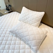 酒店全棉夹棉绗缝枕套纯棉枕，头套信封式枕皮一对(2只)价48x74cm