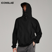 ICONSLAB 解构蝙蝠袖连帽卫衣男美式高街设计感帽衫潮牌外套秋季