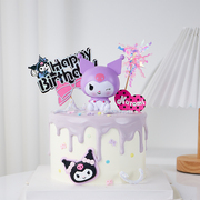 网红库洛米蛋糕装饰摆件美乐蒂kt猫卡通主题装扮生日派对蛋糕插牌
