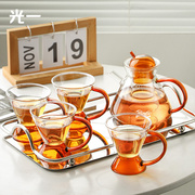 玻璃花茶壶蜡烛加热家用泡茶煮茶炉水果茶壶套装小杯子下午茶茶具