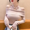 中国风盘扣毛衣针织女款2024冬季时髦时尚，洋气假两件长袖打底衫女