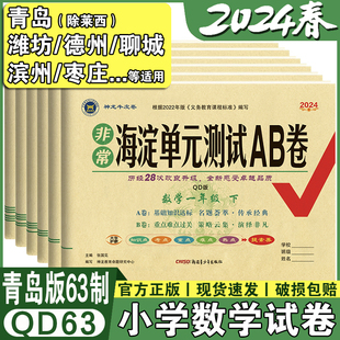 山东青岛版六三制数学试卷小学一年级二年级四年级五年级六年级上册下册63学制同步测试卷全套练习册神龙牛皮非常海淀单元测试ab卷