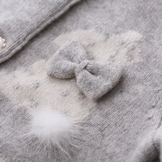 女童毛衣纯山羊绒开衫宝宝圆领，儿童羊毛针织衫中小童外套秋冬