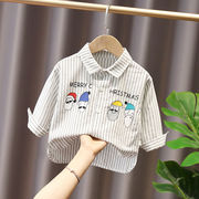 巴拉巴柆男童宝宝时尚竖条纹，长袖衬衫婴儿童装2020春秋韩版中小童