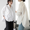 2023年秋季韩国东大门白色衬衫女上衣，宽松休闲设计感小众大码胖mm