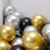 生日布置黑金银金属色系主题气球汽车展厅场景装饰加厚气球链搭配