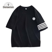 DORAEMON/哆啦A梦短袖T恤男2024夏季潮牌宽松圆领体恤半截袖T