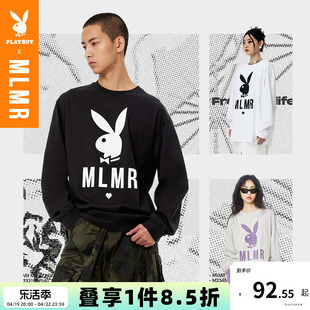 mlmr×playboy联名长袖，t恤卫衣秋男女同，款宽松圆领印花潮流