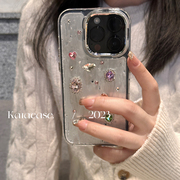 kaia 高级感奢华水钻宝石适用苹果13手机壳iphone15promax14pro滴胶12超火女款14promax网红苹果11保护套