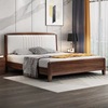 新中式乌金木床1.8米全实木主卧双人床1.5米简约现代家用储物大床