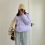 78号香芋紫羽绒服女短款2022韩版面包服小个子加厚白鸭绒外套