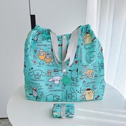 卡通可爱环保便携购物袋轻布包大容量手提单肩束口超市旅行妈咪包