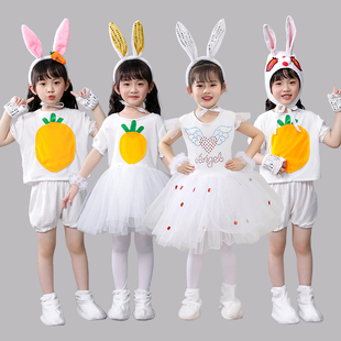 六一儿童小兔子演出服幼儿，动物服卡通小白，兔子乖乖舞蹈表演服纱裙