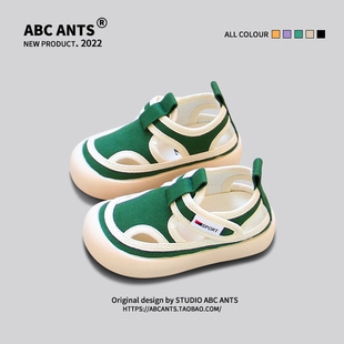 @ABC ANGF~国潮空空系列~儿童帆布鞋2024春秋款包头凉鞋男女童鞋
