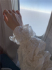 韩国东大门加绒白色衬衫，蕾丝灯笼泡泡袖套头，娃娃衫上衣丝绒连衣裙