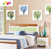 现代简约客厅发财树装饰画沙发背景墙无框画卧室床头墙上挂画单幅