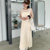 韩国chic通勤休闲空调外搭长衫开叉针织镂空罩裙叠穿氛围感背心裙