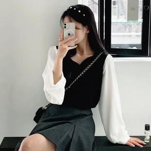 韩国特大码女装胖mm冬装罗纹拼接时尚，长袖t恤1231