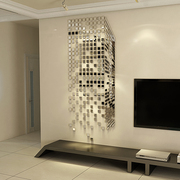 2024玄关镜面马赛克3d立体墙贴画亚克力沙发客厅装饰电视背景自粘