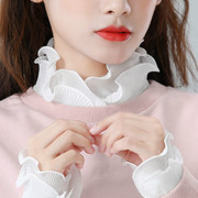 韩版公主风花苞立领衬衫，冬假领子女百搭蕾丝衬衣领毛衣装饰打底领