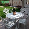 远茂室外铸铝桌椅白色户外桌椅庭院露天别墅露天花园院子里的桌椅