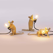 北欧创意老鼠个性动物台灯灯设计师咖啡厅别墅摆件装饰小台灯