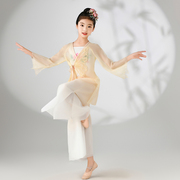 儿童古典纱衣飘逸舞蹈，服女童民族练功服中国风，舞身韵扇子舞演出服