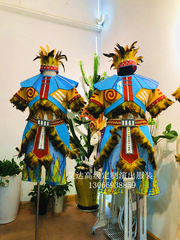 定制主题乐园游乐园印第安玛雅羽毛男士表演舞蹈服装