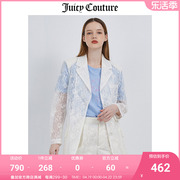 juicy couture橘滋西装外套女美式春季白色蕾丝上衣薄款休闲