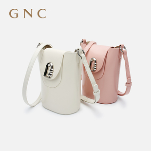 GNC迷你手机包24夏粉红色时尚百搭配裙子真皮女包减龄小包包