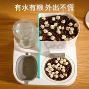 猫碗食盆猫咪狗狗自动饮水喂食器，一体双碗喝水猫粮碗饭碗宠物用品