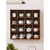 博古架实木美式多宝格挂壁式中式茶杯架现代简约收纳茶具架子