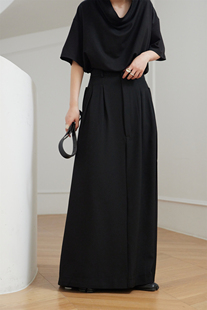 sunyvonne-小众设计师暗黑，山本新中式高腰超长拖地长裙，显瘦半身裙
