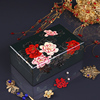 仿古手绘牡丹花首饰收纳盒，中式古典传统漆器饰品，珠宝盒送母亲长辈