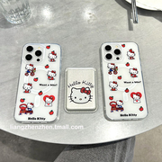 白色苹果hellokitty磁吸卡包适用苹果15promax手机，壳iphone14女款15pro13可爱卡通少女12软边硬壳防摔壳