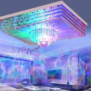 音乐客厅灯简约现代长方形大厅水晶灯七彩蓝牙卧室灯高档大气