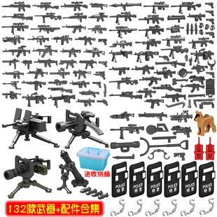 重型武器装备中国积木男孩军事警察特种兵人仔儿童拼装玩具坦克