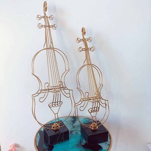 促水晶小提琴摆件家居装饰客厅摆件电视柜艺术工艺乐器摆设新