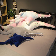 巨齿鲨鱼抱枕创意卧室沙发装饰毛绒玩具礼物靠垫摆件玩偶