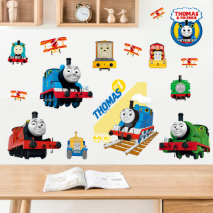 Thomas 托马斯小火车汤玛士 卡通玻璃防水儿童房壁画装饰墙贴纸