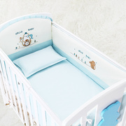 婴儿床床品五套件纯棉A类可拆洗宝宝床围幼儿园婴儿防撞防护床帏