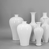 景德镇陶瓷薄胎白色花瓶，仿古禅意透光中式客厅桌面插花梅瓶摆件