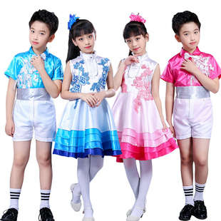 六一儿童合唱服演出服中小学，生男女童舞蹈裙诗歌，朗诵跳舞表演服装