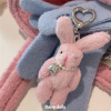 韩国ins手工粉色小兔爱心，串珠包包挂饰钥匙扣耳机，挂件可爱少女心