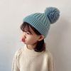 大毛球帽子儿童秋冬季男女童毛线帽宝宝婴儿保暖潮可爱萌娃针织帽